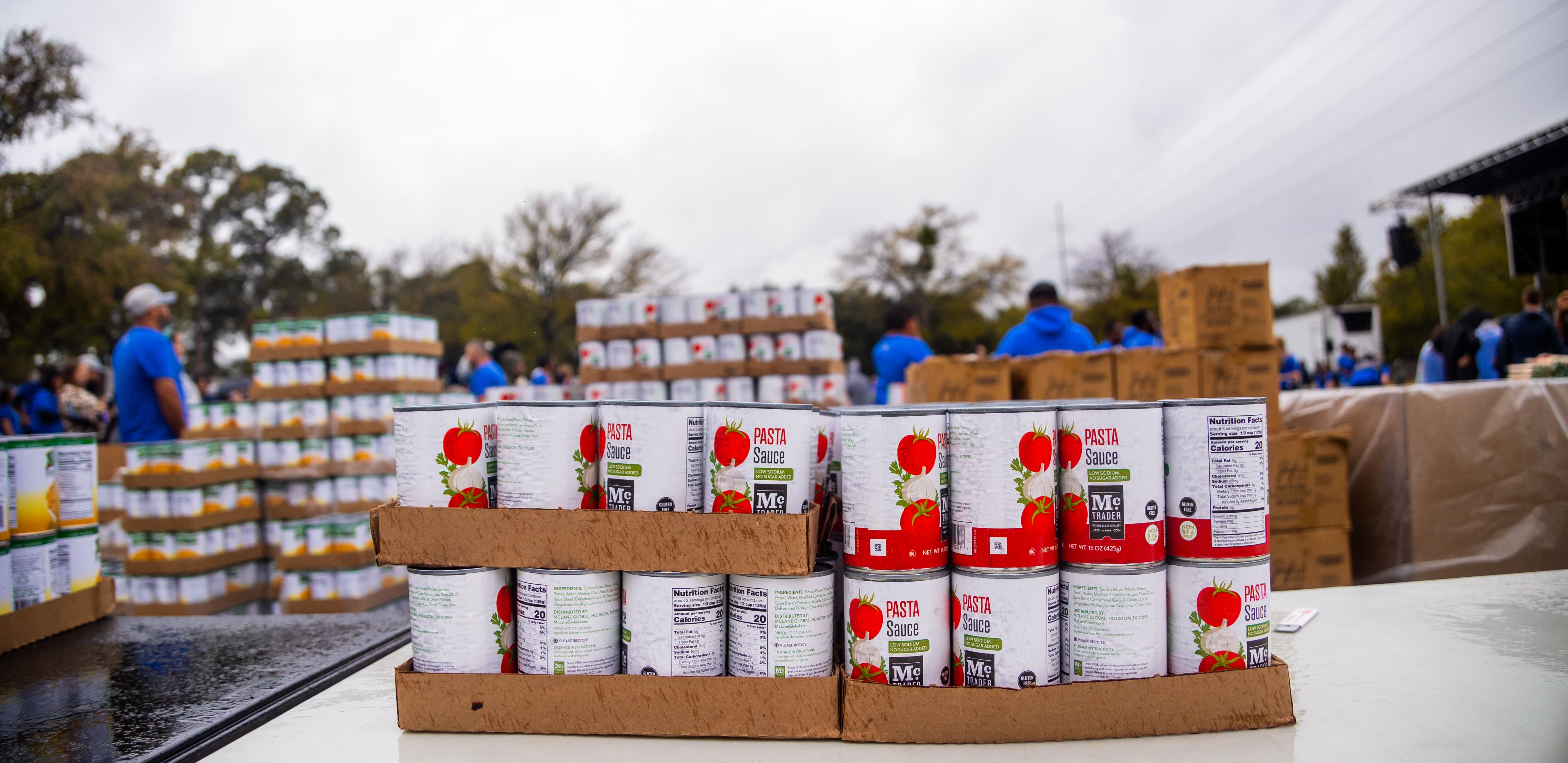 Community food drive donations